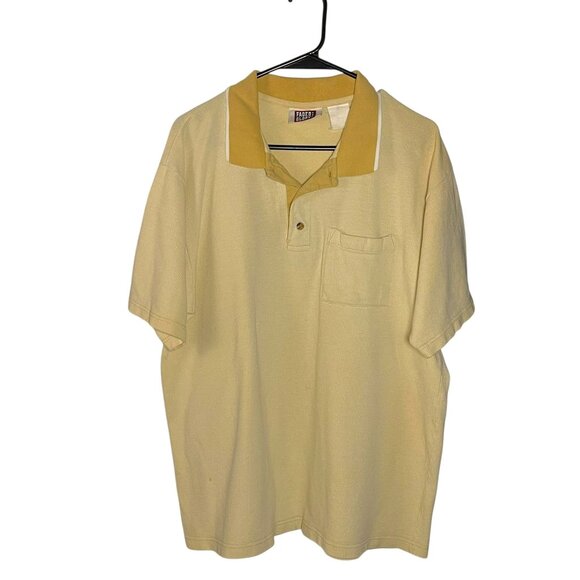 Faded Glory Contrast Collar Polo Yellow Men’s L | Y2K - Picture 1 of 2